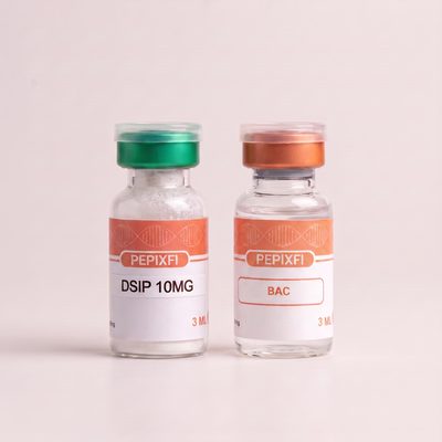 DSIP 10mg — vialen och BAC-vattnet sida vid sida
